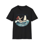 Trim It Harder Sailing T‑Shirt — Vintage Sailboat & Mermaid Wave Tee