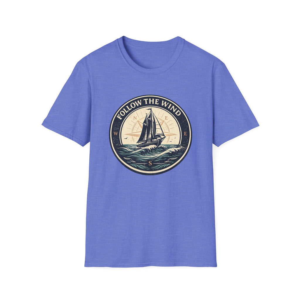 Nautical 'Follow the Wind' Sailboat T-Shirt – Vintage Ocean Crew Tee