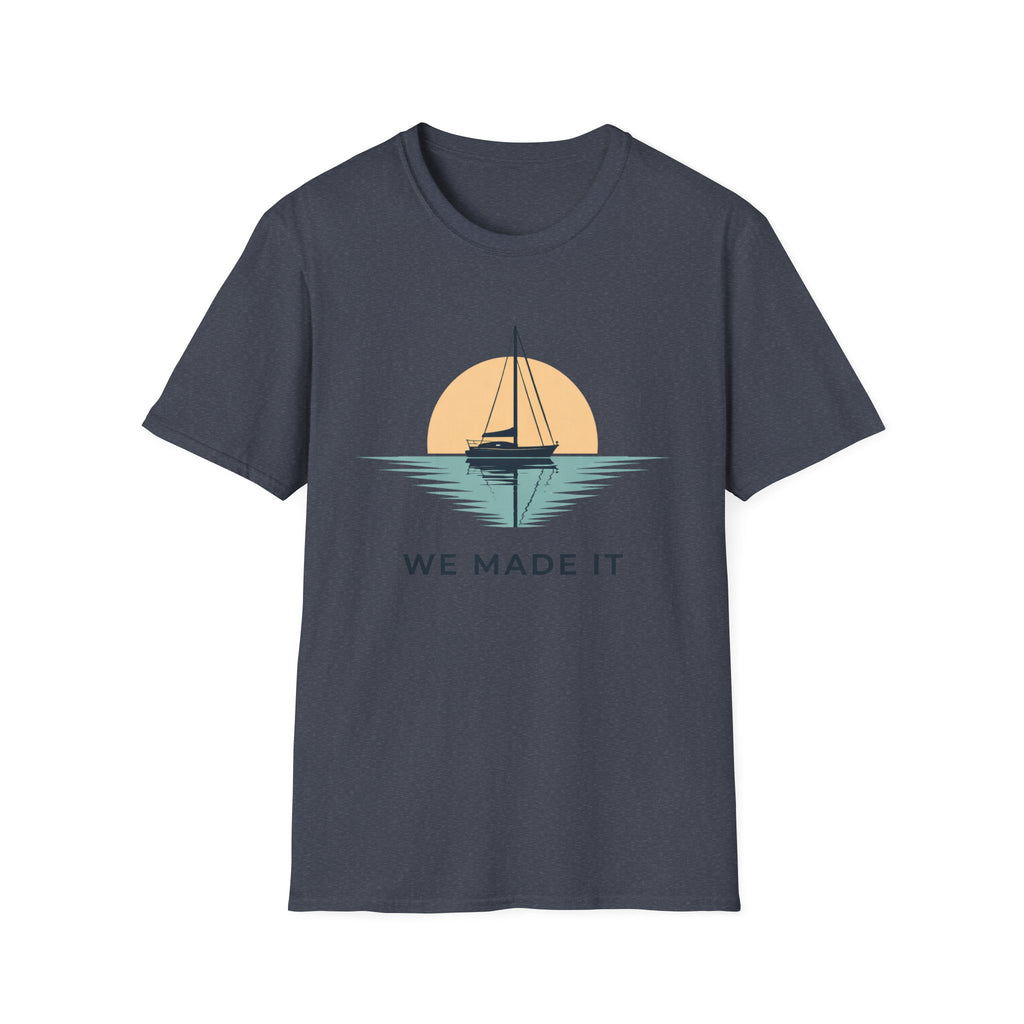 Sailboat "We Made It" T-Shirt — Sunset Nautical Tee