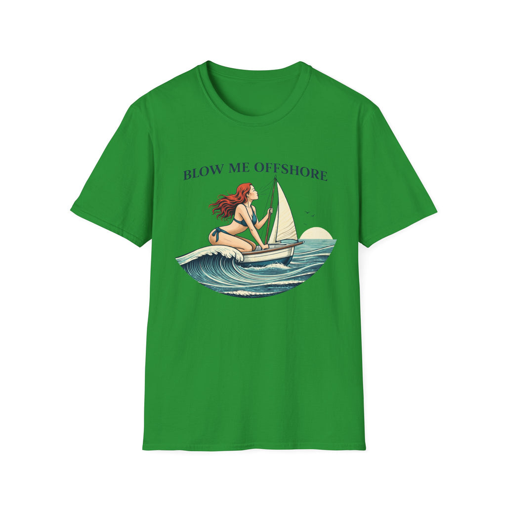 Blow Me Offshore Sailboat Tee — Vintage Pinup Sailing T-Shirt