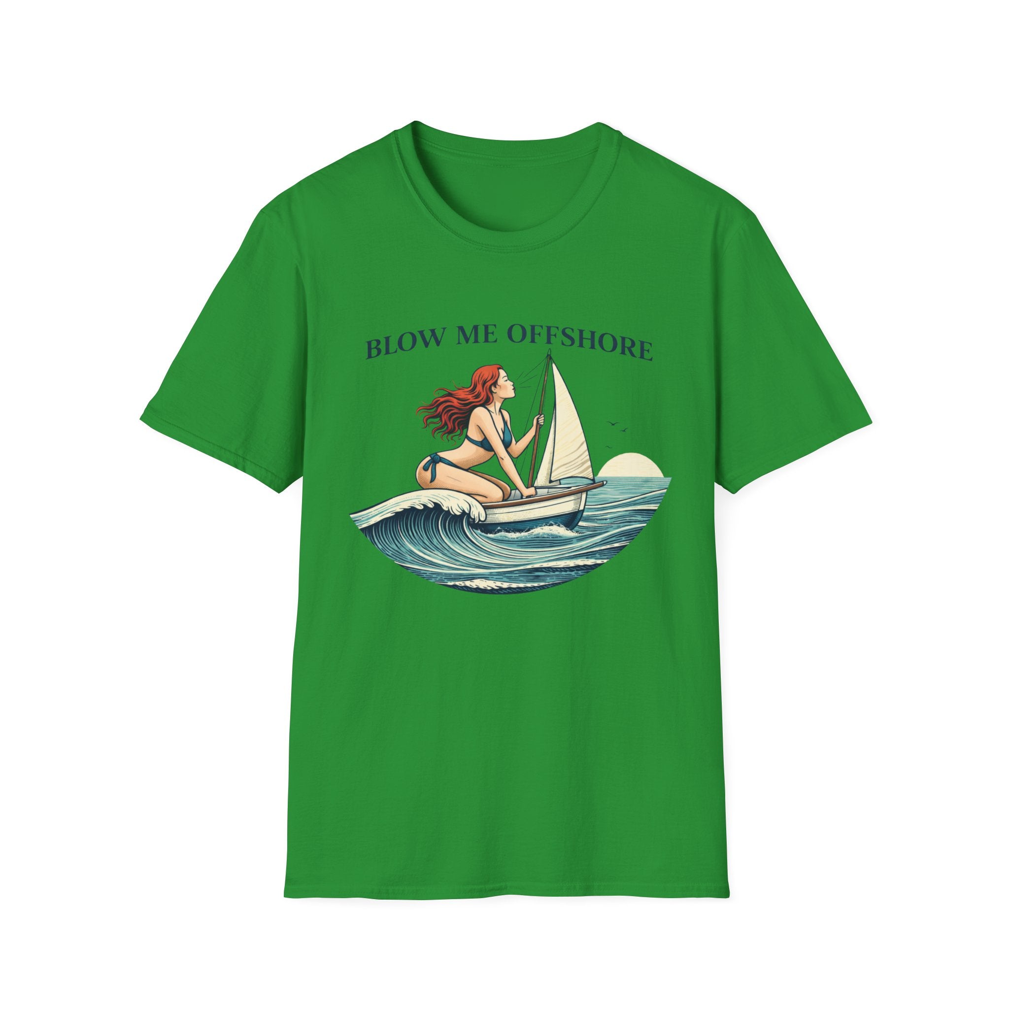 Blow Me Offshore Sailboat Tee — Vintage Pinup Sailing T-Shirt