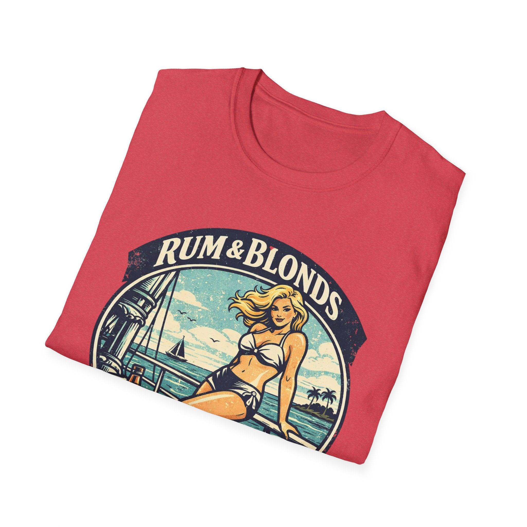Rum & Blonds Vintage Pinup T-Shirt — 'Good Decisions Not Included' Beach Tee