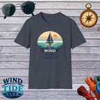 Sailboat Sunset Tee - "Wind Rum Repeat" Nautical Sailing Shirt