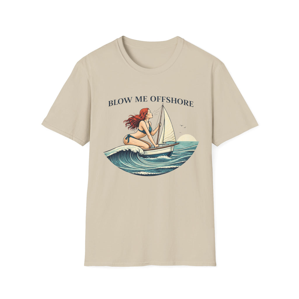 Blow Me Offshore Sailboat Tee — Vintage Pinup Sailing T-Shirt