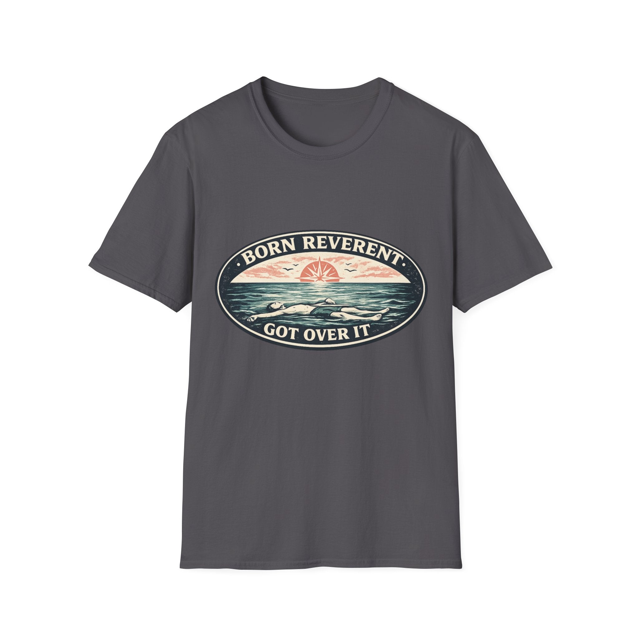 Born Reverent Ocean T-Shirt — "Got Over It" Retro Sunrise Graphic