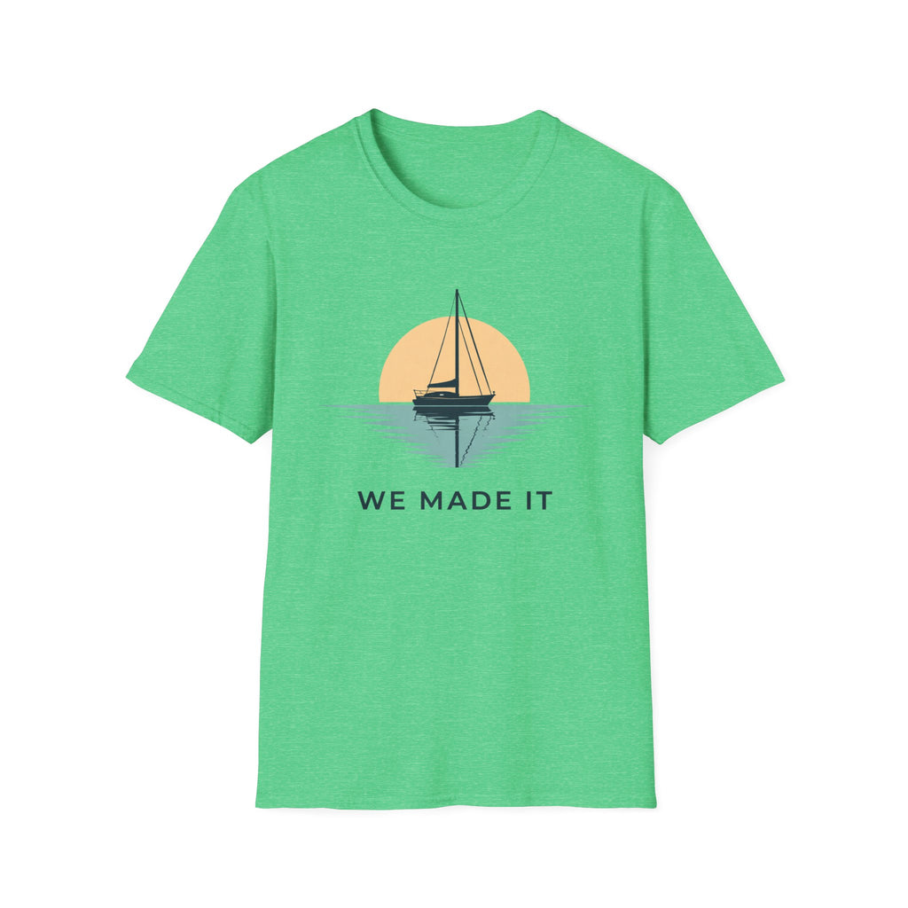 Sailboat "We Made It" T-Shirt — Sunset Nautical Tee