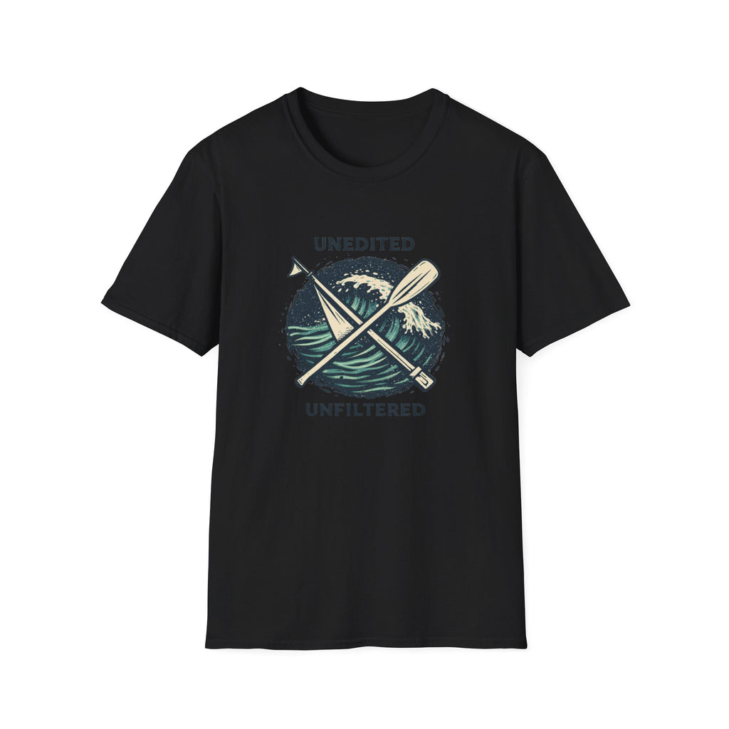 Paddle & Waves T‑Shirt — "Unedited Unfiltered" Kayaking Graphic Tee