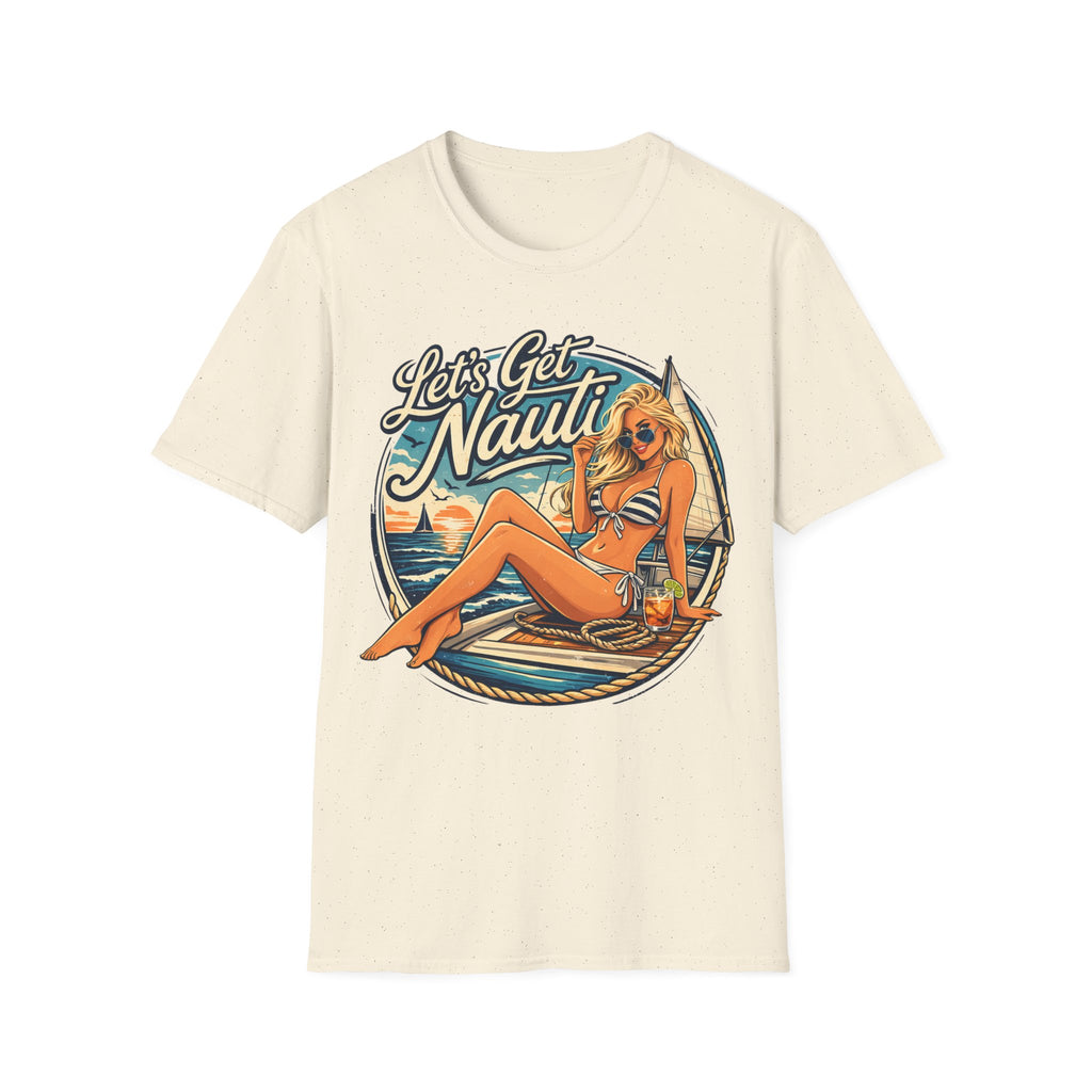 Let's Get Nautical T-Shirt – Retro Pinup Beach Sailing Graphic Tee