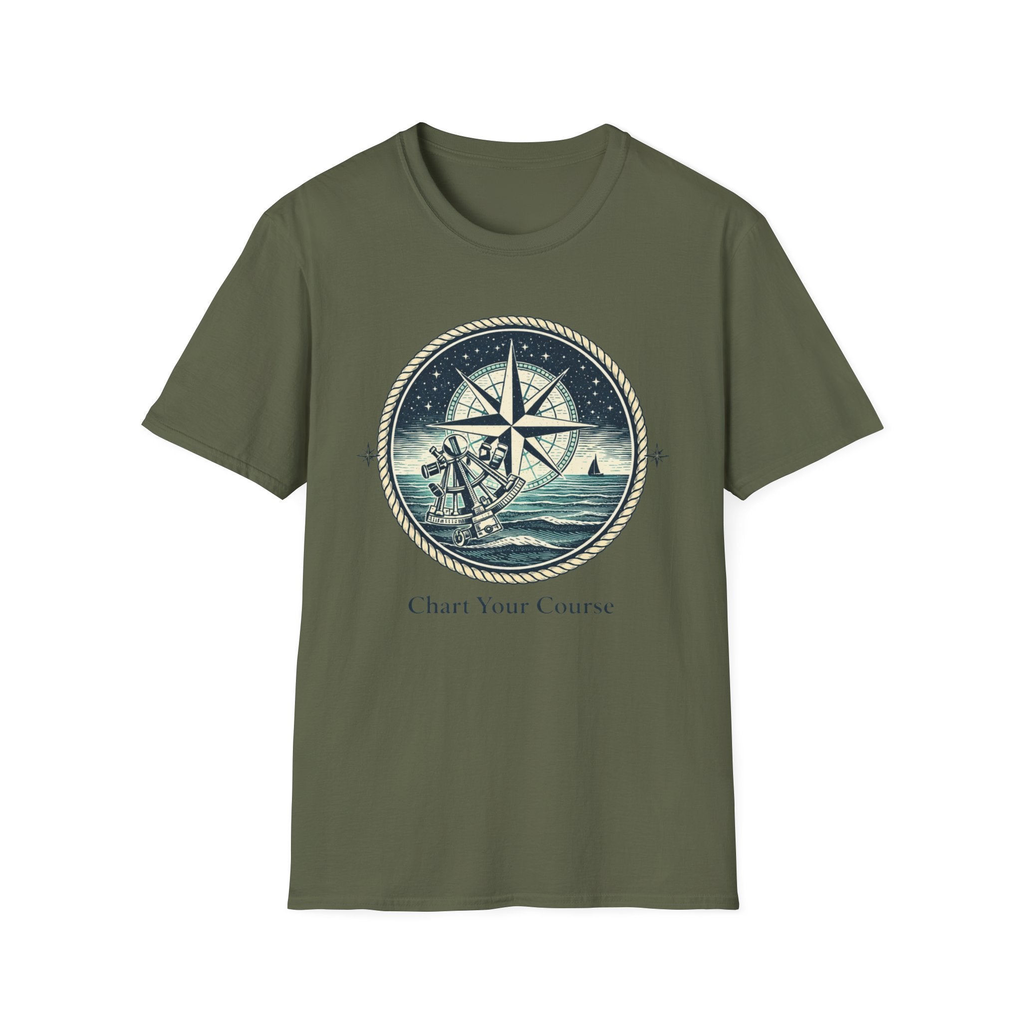 Compass Nautical T-Shirt — "Chart Your Course" Adventure Tee