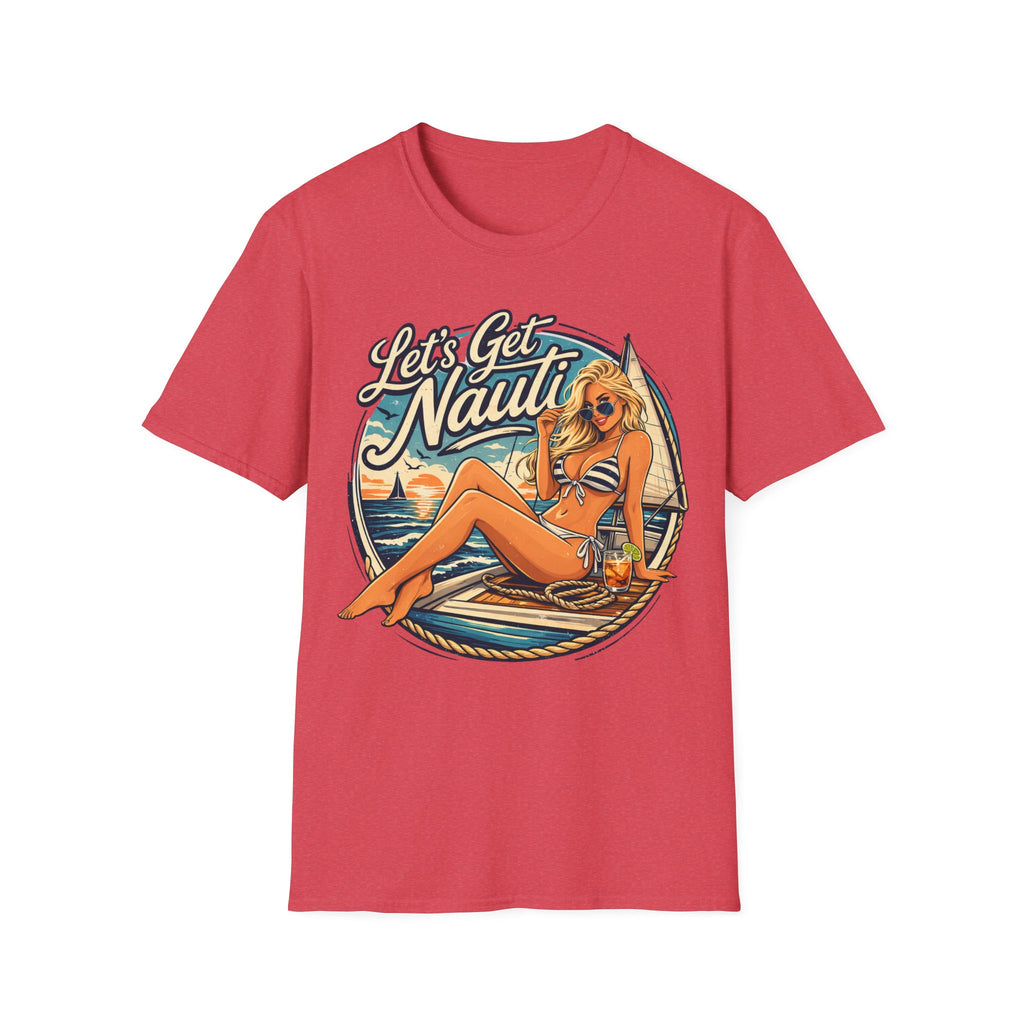 Let's Get Nautical T-Shirt – Retro Pinup Beach Sailing Graphic Tee