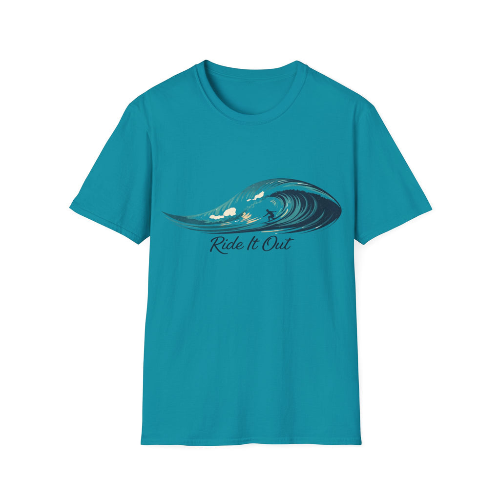 Surf Wave T‑Shirt — 'Ride It Out' Coastal Surfing Tee