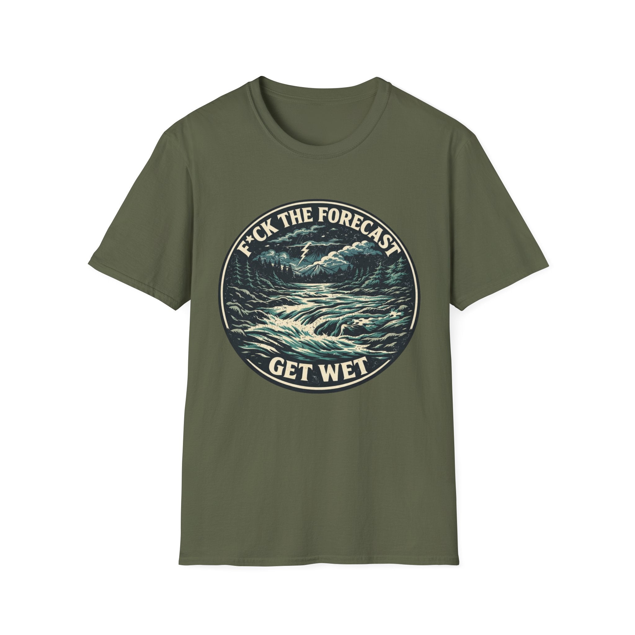Get Wet Surf Tee — “F*ck the Forecast” Ocean Wave T-Shirt