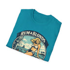 Rum & Blonds Vintage Pinup T-Shirt — 'Good Decisions Not Included' Beach Tee