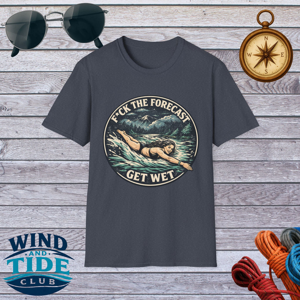 T-Shirt — "F*ck the Forecast, Get Wet" Vintage Swimmer Tee