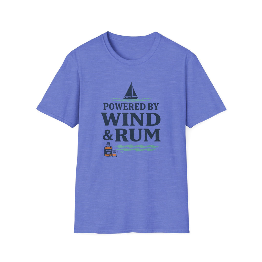Sailor T-Shirt — "Powered by Wind & Rum" Nautical Sailing Tee