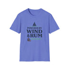 Sailor T-Shirt — "Powered by Wind & Rum" Nautical Sailing Tee