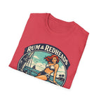 Rum & Redheads Retro Pinup T-Shirt — "Good Decisions Not Included"