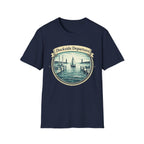 Dockside Departure Nautical T-Shirt — Vintage Sailboat Harbor Tee