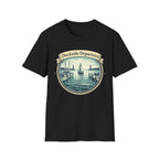 Dockside Departure Nautical T-Shirt — Vintage Sailboat Harbor Tee