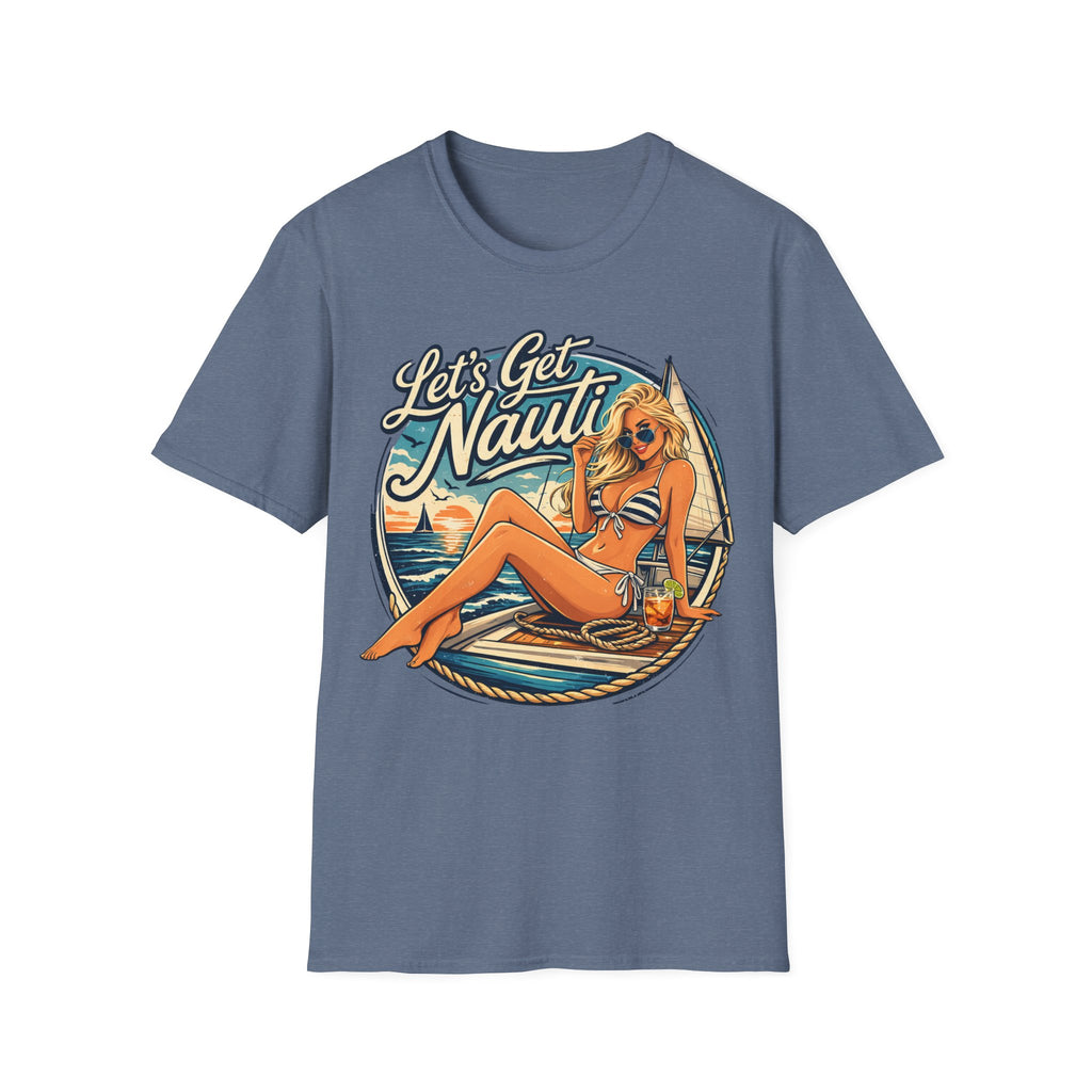 Let's Get Nautical T-Shirt – Retro Pinup Beach Sailing Graphic Tee