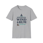 Sailor T-Shirt — "Powered by Wind & Rum" Nautical Sailing Tee