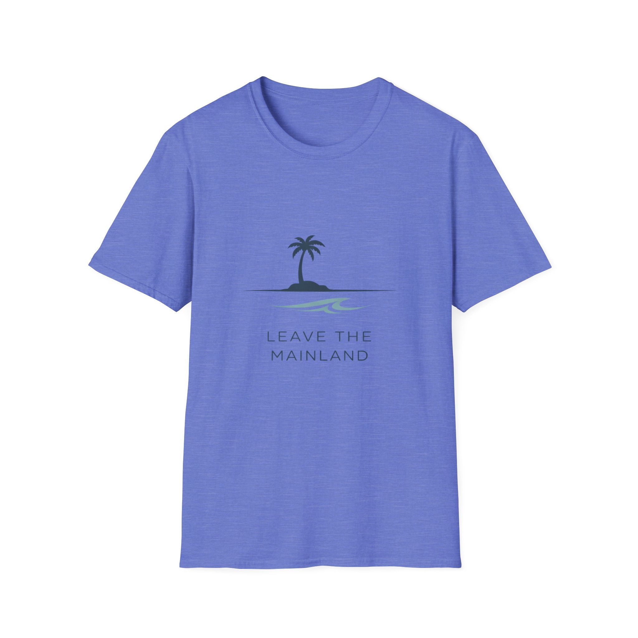 Beach T-Shirt — "Leave the Mainland" Palm Island Tee