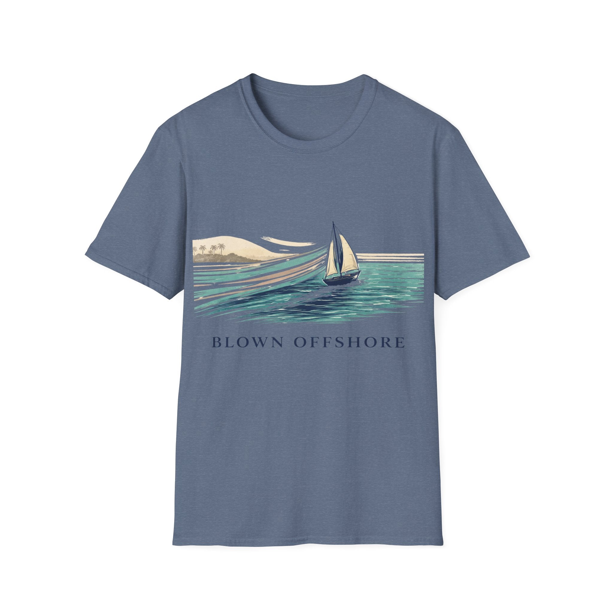 Sailboat Graphic T-Shirt — "Blown Offshore" Vintage Coastal Tee