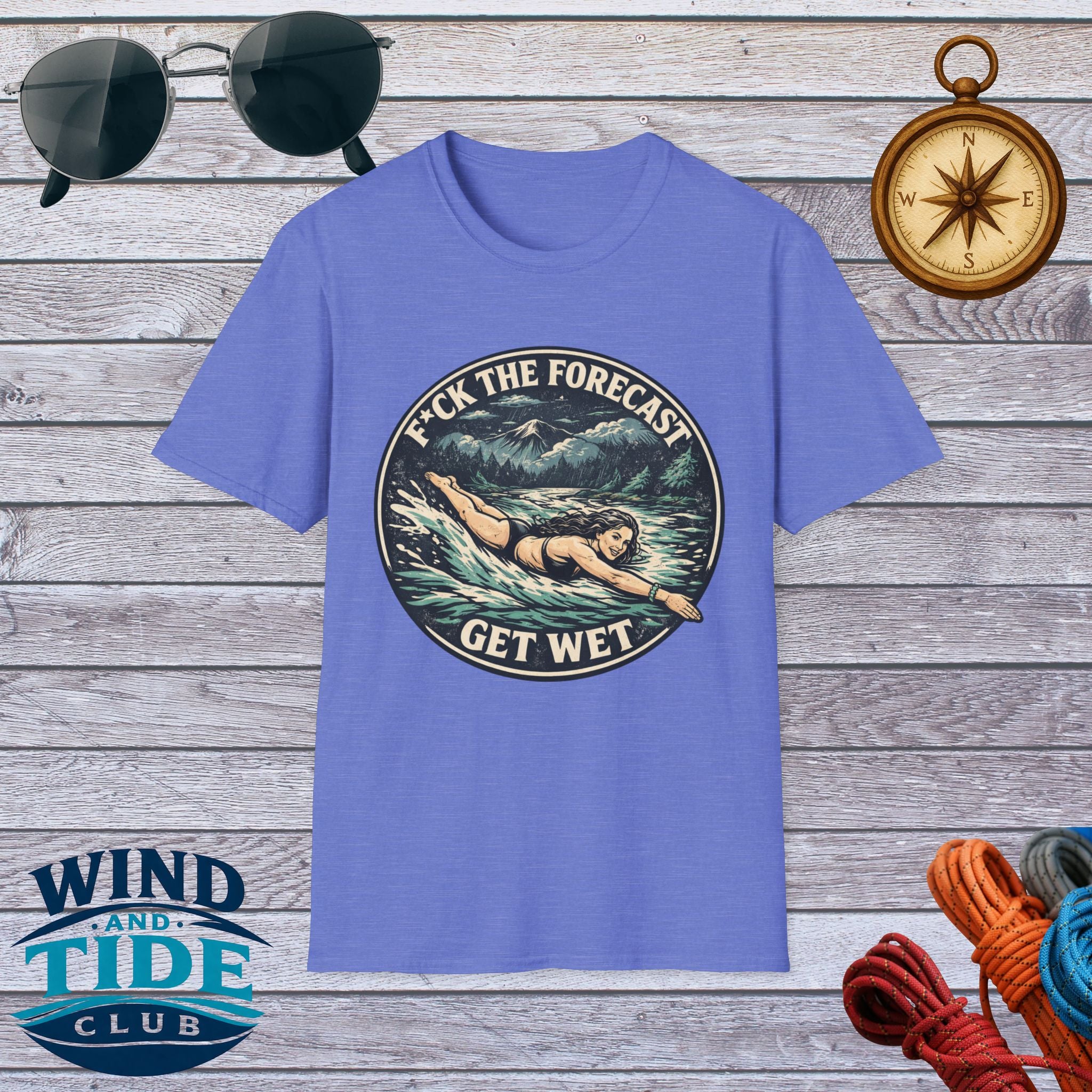 T-Shirt — "F*ck the Forecast, Get Wet" Vintage Swimmer Tee