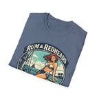 Rum & Redheads Retro Pinup T-Shirt — "Good Decisions Not Included"