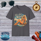 Let's Get Nauti Nautical T-Shirt — Retro Beach Blonde Pinup Graphic Tee