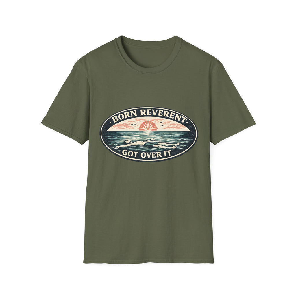Born Reverent Ocean T-Shirt — "Got Over It" Retro Sunrise Graphic