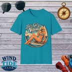 Let's Get Nauti Nautical T-Shirt — Retro Beach Blonde Pinup Graphic Tee