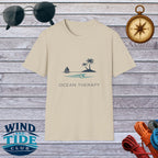 Ocean Therapy T-Shirt — Coastal Beach Palm Tree Sailboat Tee