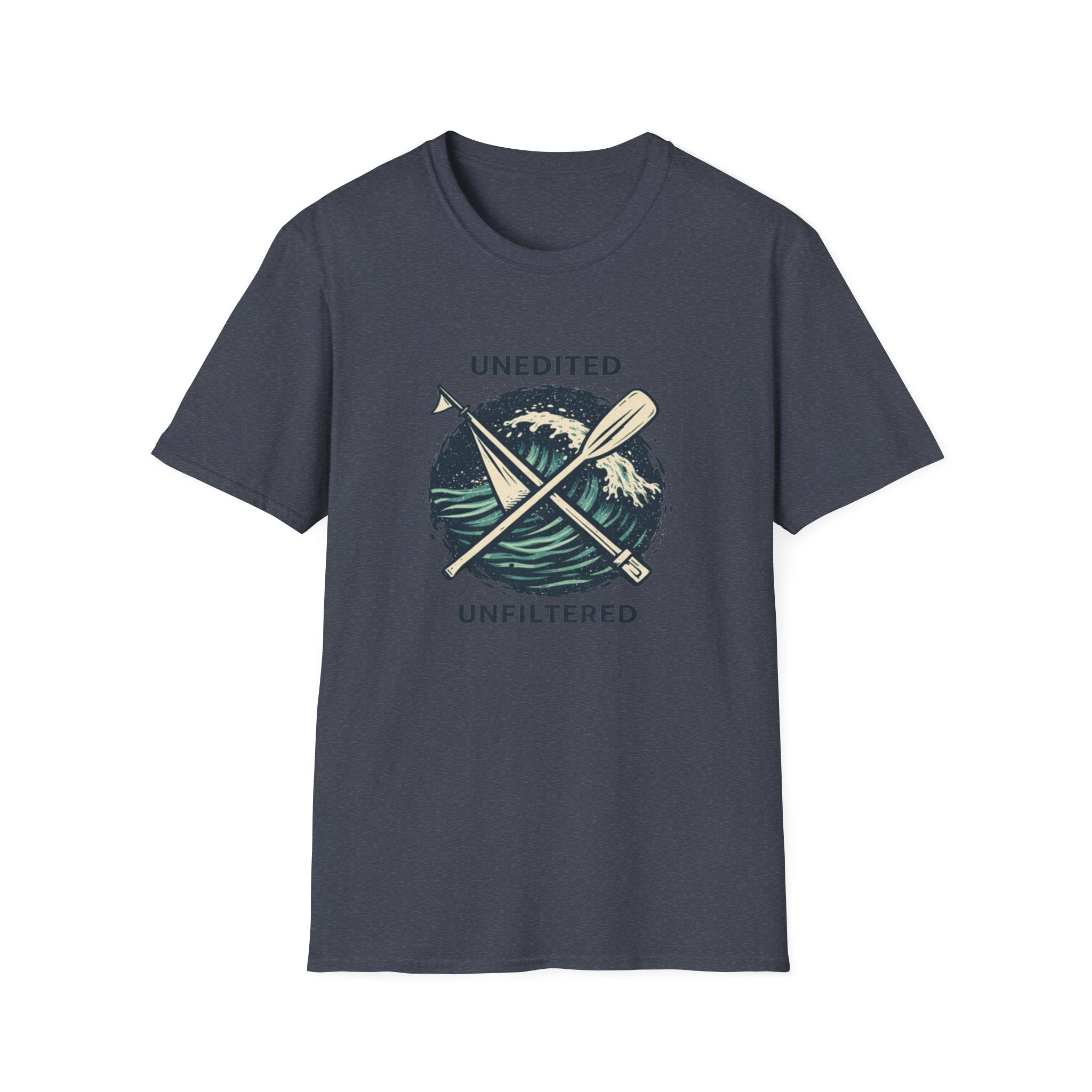 Paddle & Waves T‑Shirt — "Unedited Unfiltered" Kayaking Graphic Tee
