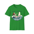 Trim It Harder Sailing T‑Shirt — Vintage Sailboat & Mermaid Wave Tee