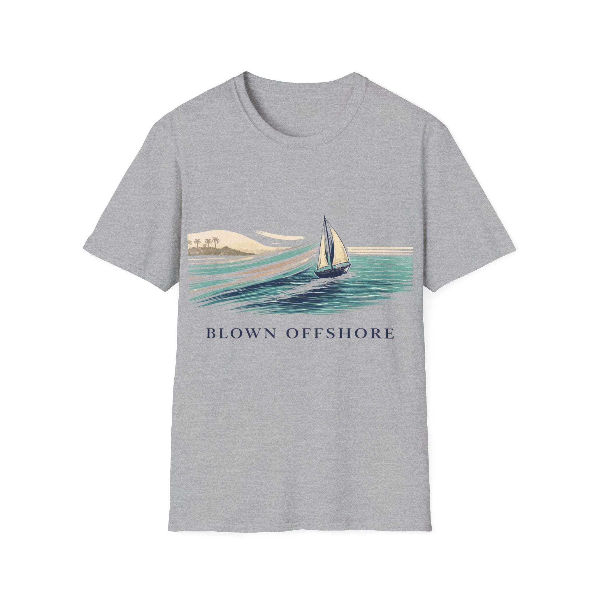 Sailboat Graphic T-Shirt — "Blown Offshore" Vintage Coastal Tee