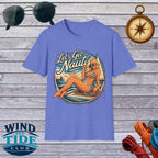 Let's Get Nauti Nautical T-Shirt — Retro Beach Blonde Pinup Graphic Tee