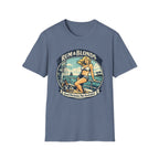 Rum & Blonds Vintage Pinup T-Shirt — 'Good Decisions Not Included' Beach Tee