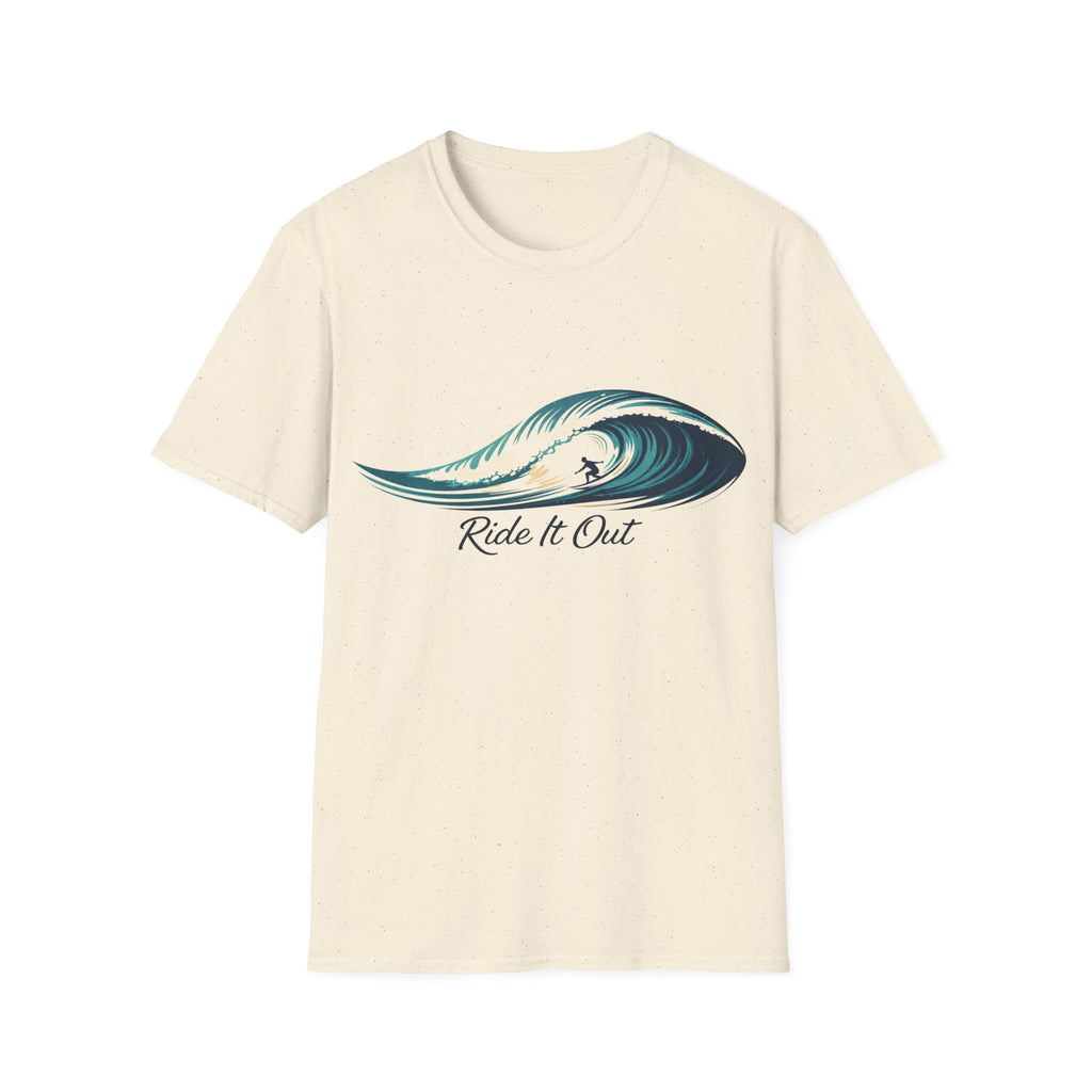 Surf Wave T‑Shirt — 'Ride It Out' Coastal Surfing Tee