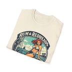 Rum & Redheads Retro Pinup T-Shirt — "Good Decisions Not Included"