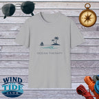 Ocean Therapy T-Shirt — Coastal Beach Palm Tree Sailboat Tee