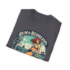 Rum & Redheads Retro Pinup T-Shirt — "Good Decisions Not Included"