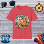 Let's Get Nauti Nautical T-Shirt — Retro Beach Blonde Pinup Graphic Tee