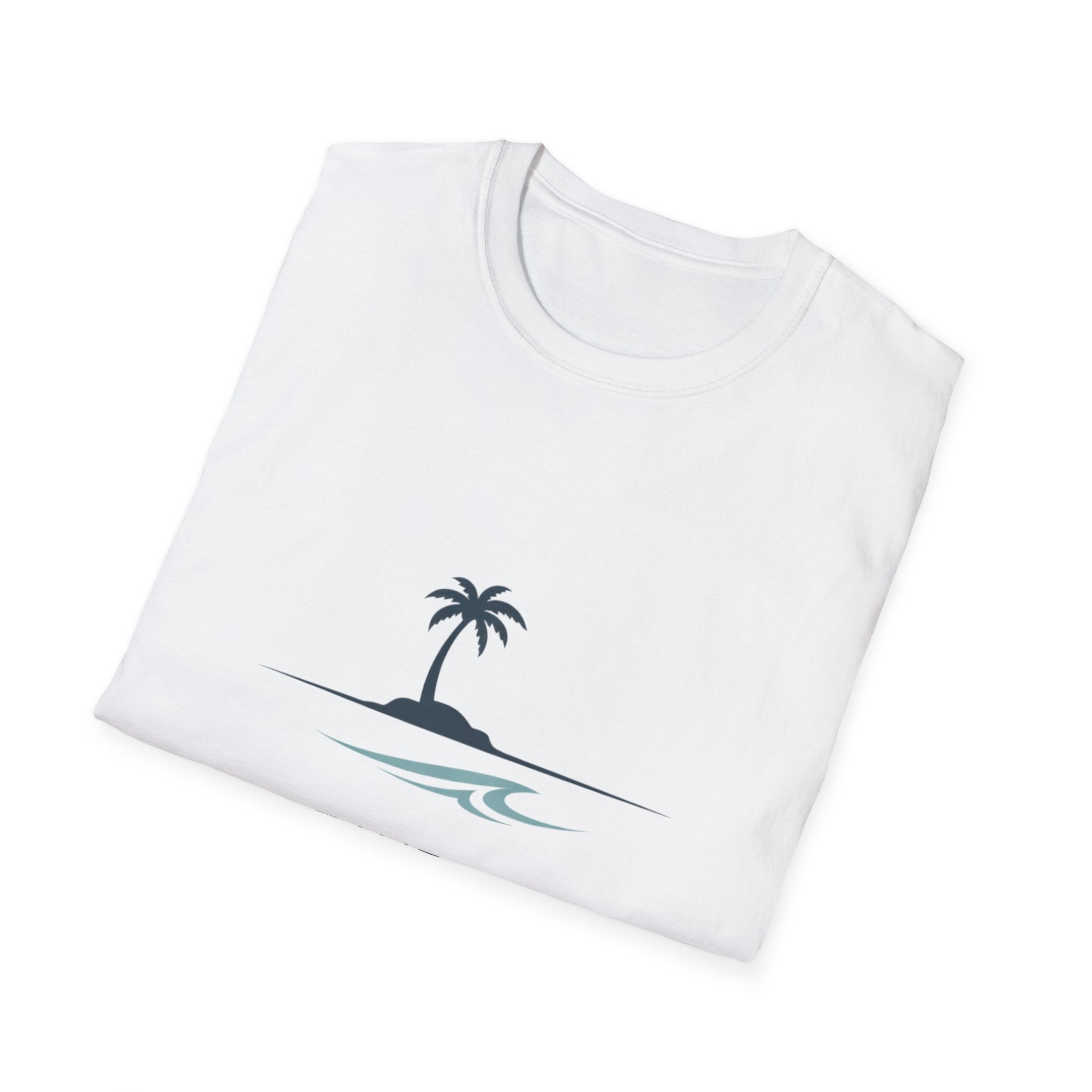 Beach T-Shirt — "Leave the Mainland" Palm Island Tee