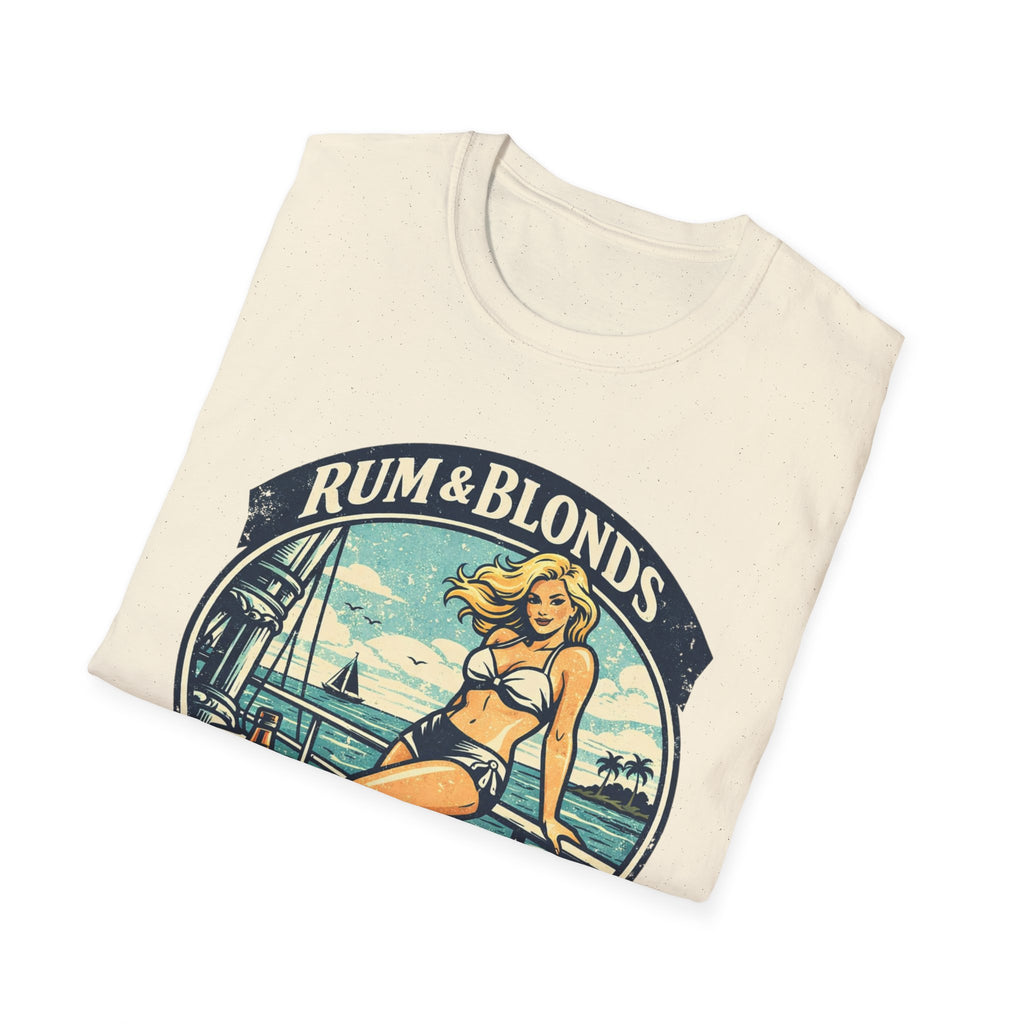 Rum & Blonds Vintage Pinup T-Shirt — 'Good Decisions Not Included' Beach Tee