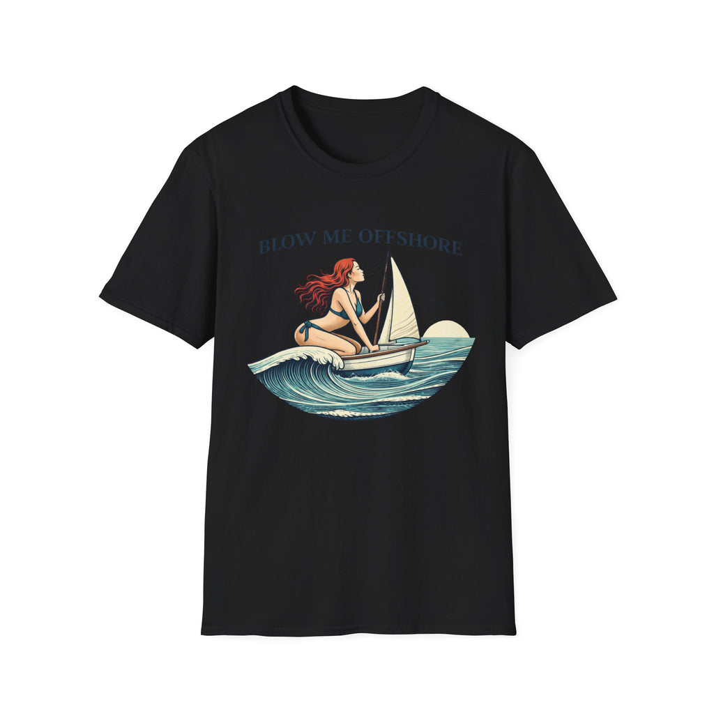 Blow Me Offshore Sailboat Tee — Vintage Pinup Sailing T-Shirt