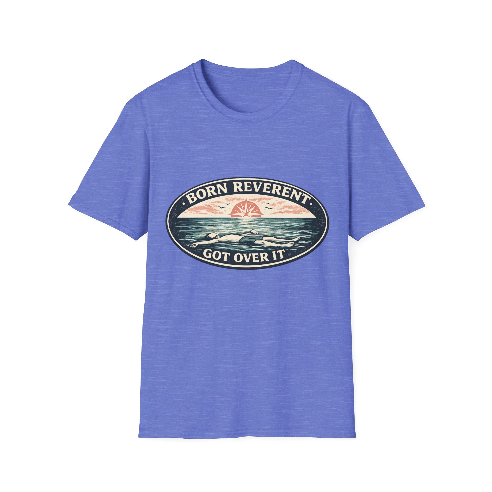 Born Reverent Ocean T-Shirt — "Got Over It" Retro Sunrise Graphic