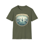 Dockside Departure Nautical T-Shirt — Vintage Sailboat Harbor Tee