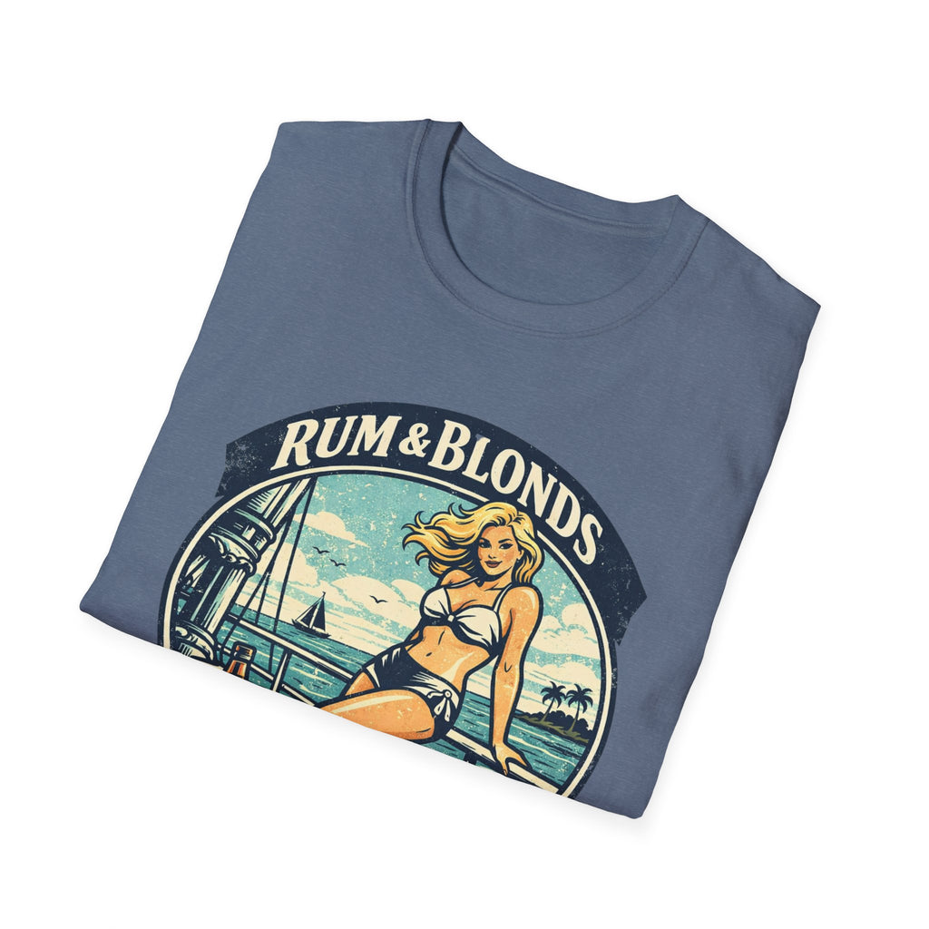 Rum & Blonds Vintage Pinup T-Shirt — 'Good Decisions Not Included' Beach Tee