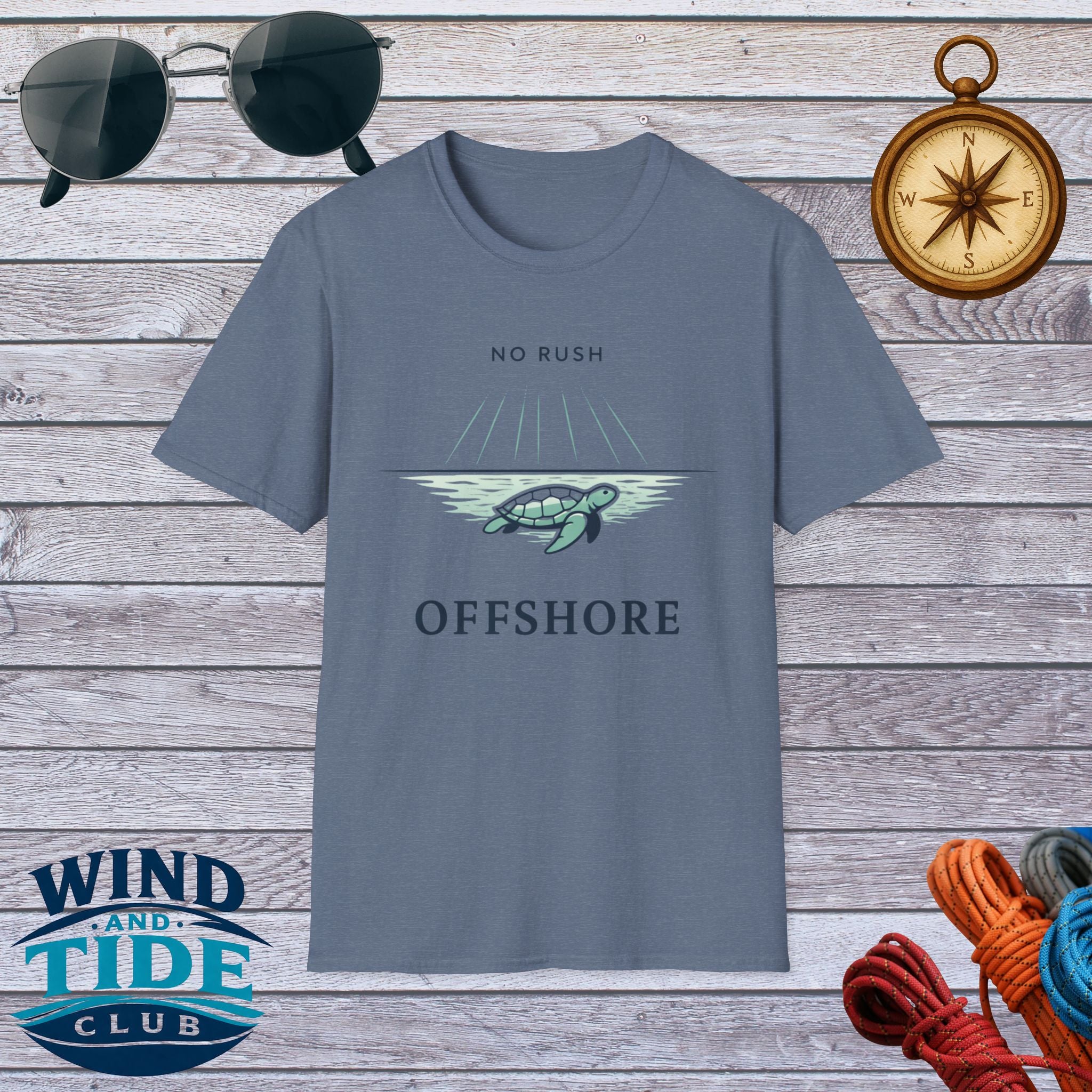 Offshore Turtle 'No Rush' T‑Shirt